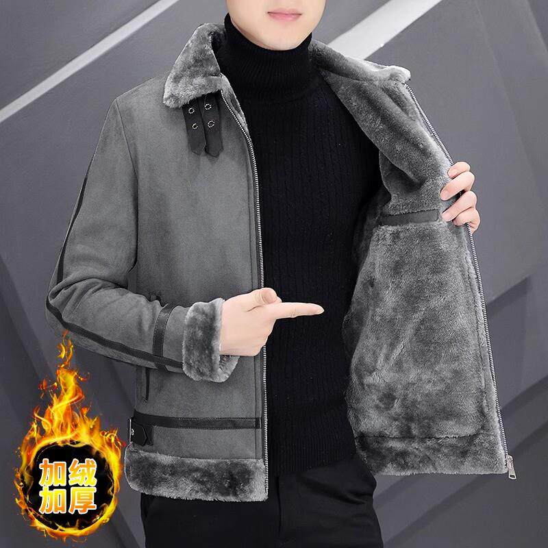 派克服男冬季2026新款毛内胆皮草外套翻领棉衣貉子毛皮毛一体大衣