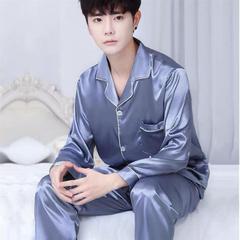 男士睡衣男款春秋款冰丝绸长袖青少年夏季仿真丝大码家居服秋冬季
