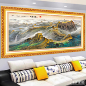万里长城靠山图山水客厅装 饰画3d感墙贴画自粘印刷国画墙壁画贴纸