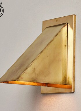 Oxid黄铜色户外壁灯几何设计斯堪的纳维亚风格用于室内或室外