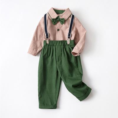 新品潮流男童套装秋季长袖儿童衣服一周岁绅士礼服春秋新款男宝宝