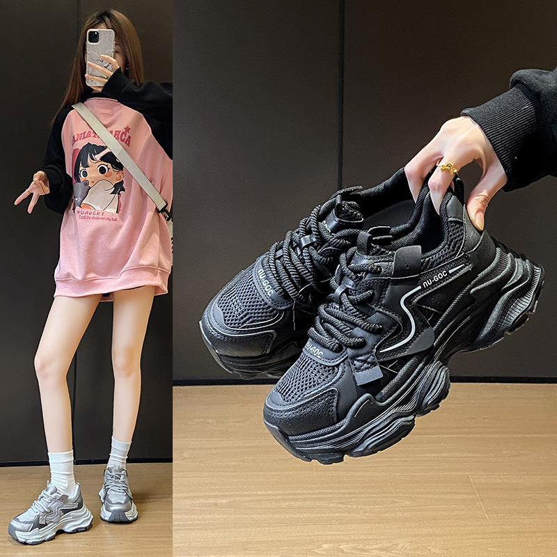 欧洲新品ins韩版新款老爹鞋女学生运动跑步鞋休闲鞋厚底增高ZL