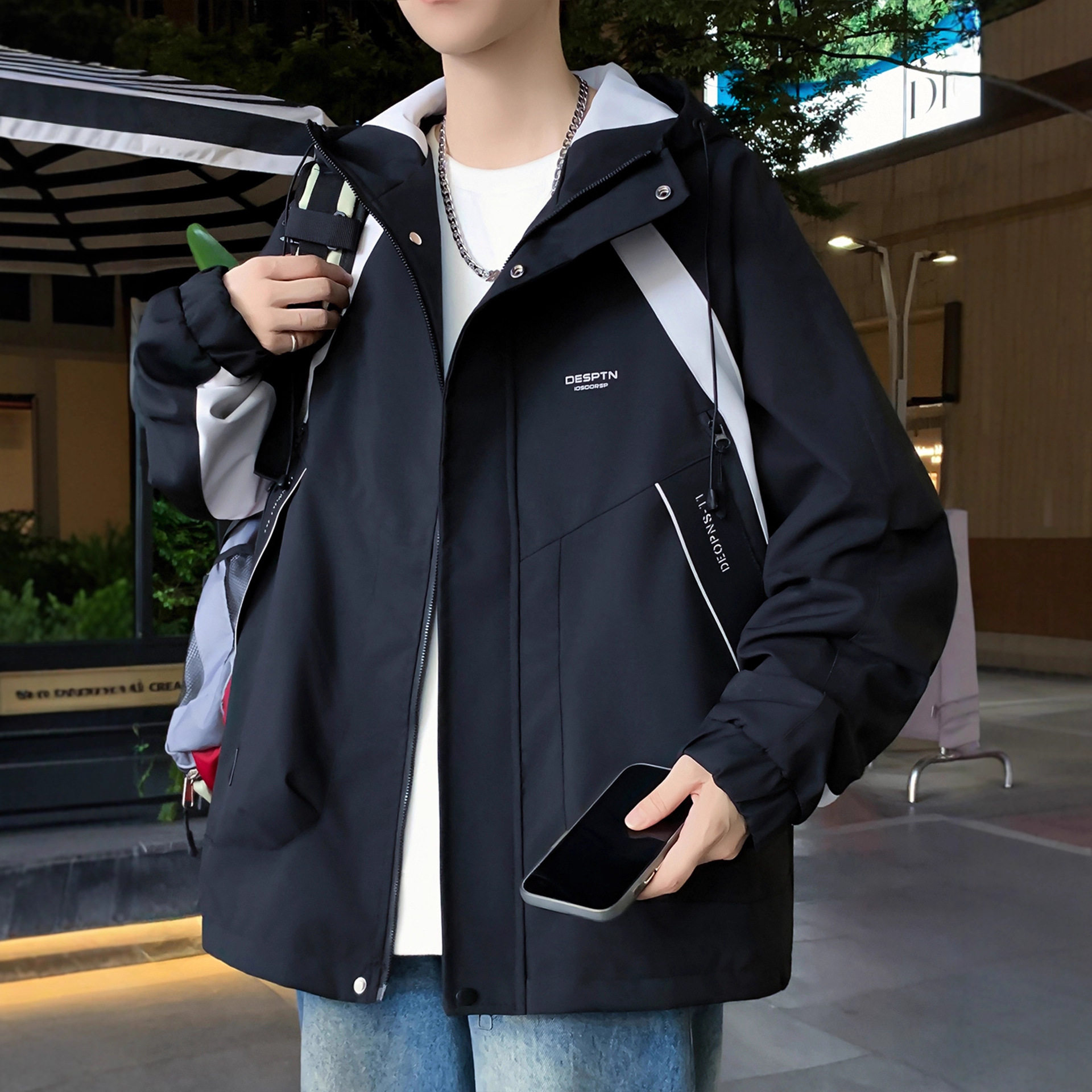 德国季青少年冲锋衣外套男高中初中学生帅气工装夹克大童休闲上衣