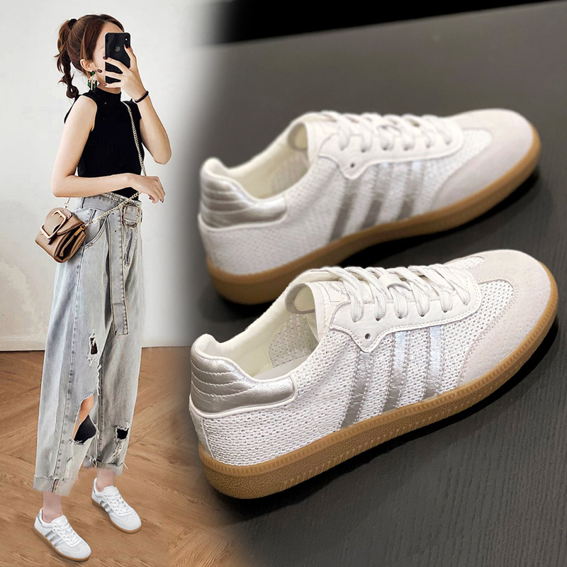 欧洲新品新款百搭透气轻便运动鞋女德训鞋夏季薄款休闲阿甘板鞋女