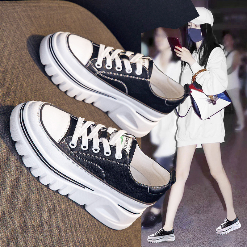 撤柜断码女鞋年季新款内增高厚底小白鞋女运动休闲单鞋高跟