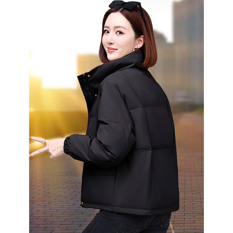 欧洲站立领羽绒棉服棉衣女士冬季短款新款爆款中年妈妈加厚棉袄外