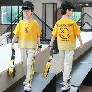 潮流新款 男童短袖 新品 夏季 两件套潮 套装 中大童休闲儿童POLO衫