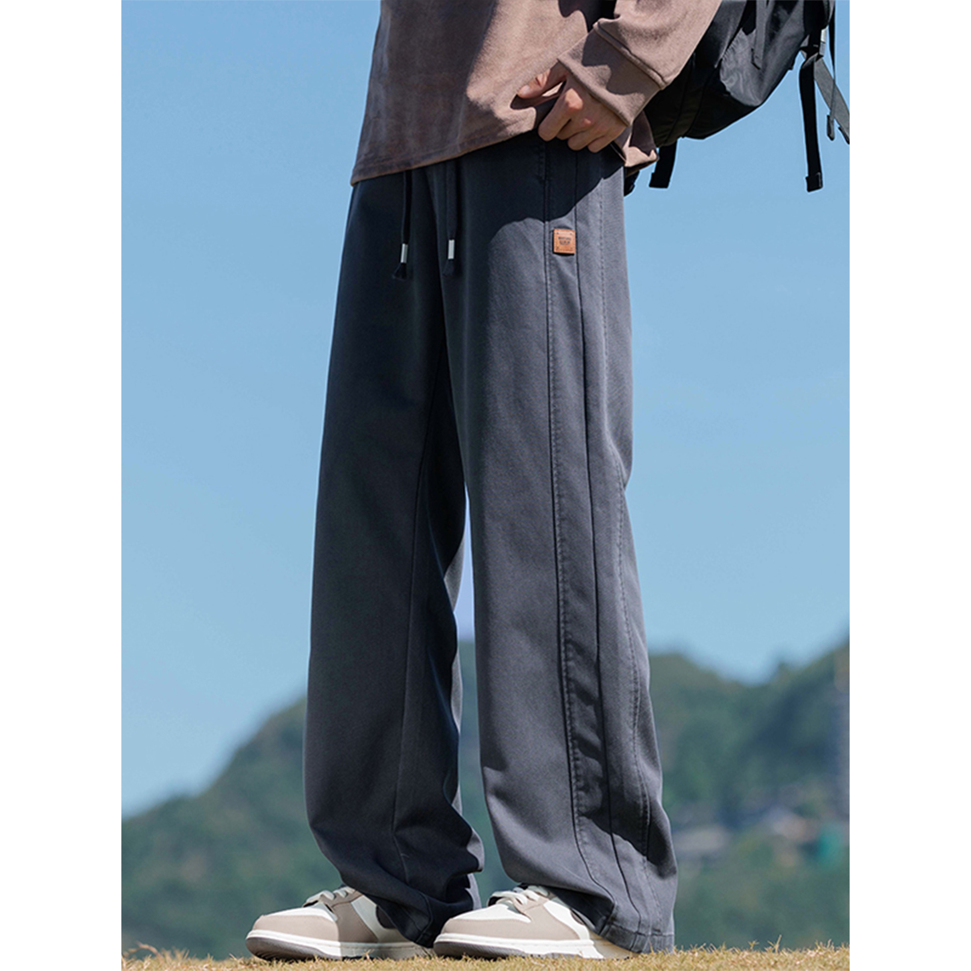 进口甄选季青少年休闲长裤子男生新款高中初中学生宽松直筒运动裤