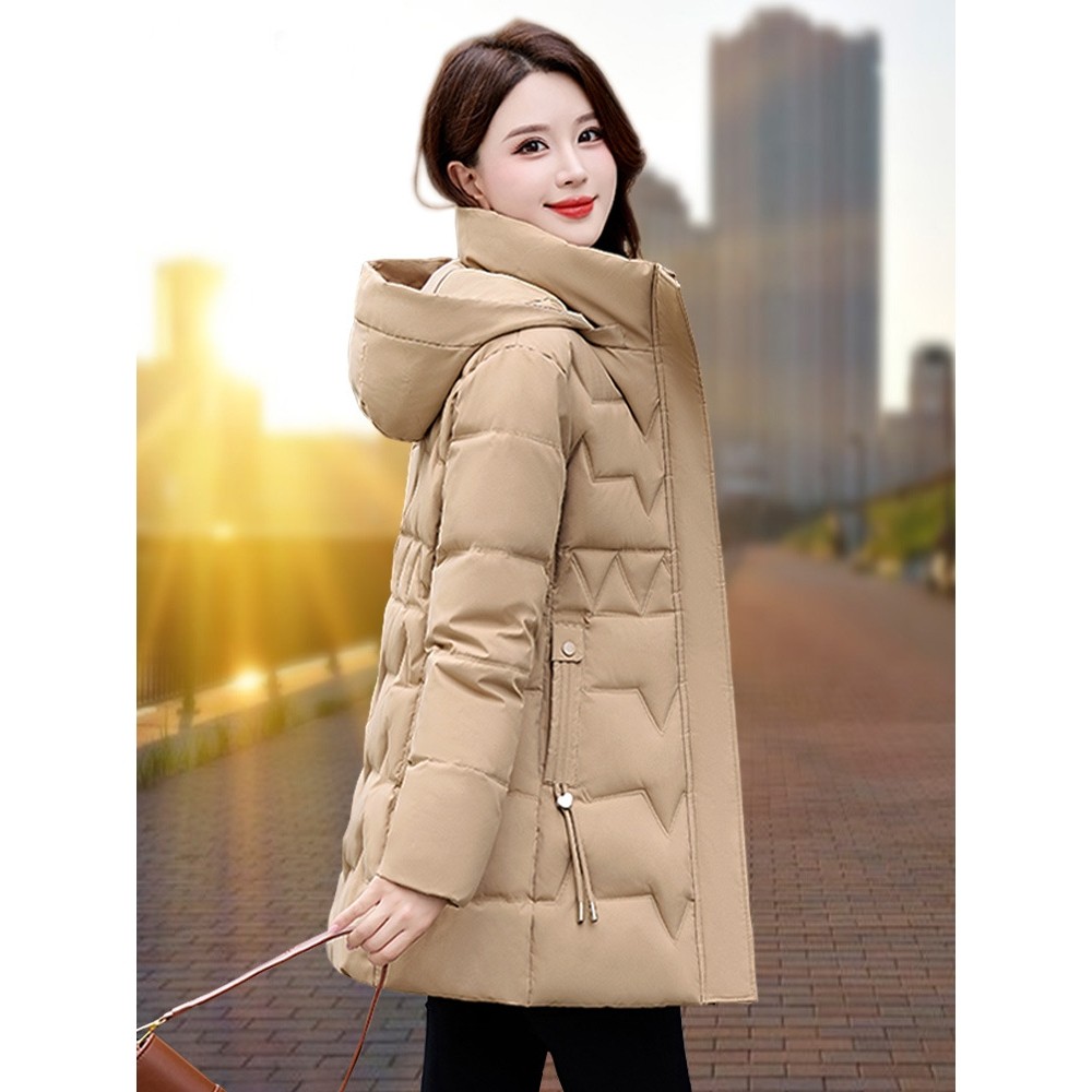欧洲站高品质女士羽绒棉服冬季年新款妈妈洋气减龄中长款修身棉衣
