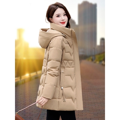 欧洲站高品质女士羽绒棉服冬季年新款妈妈洋气减龄中长款修身棉衣