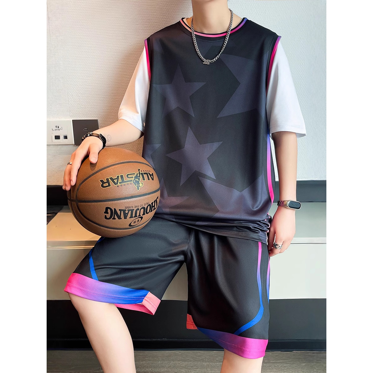 新品折扣冰丝短袖t恤男孩12-15岁初高中学生速干篮球服13大童夏装