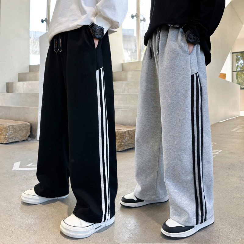 德国男童运动裤款儿童直筒长裤新款中大童休闲宽松卫裤初中生