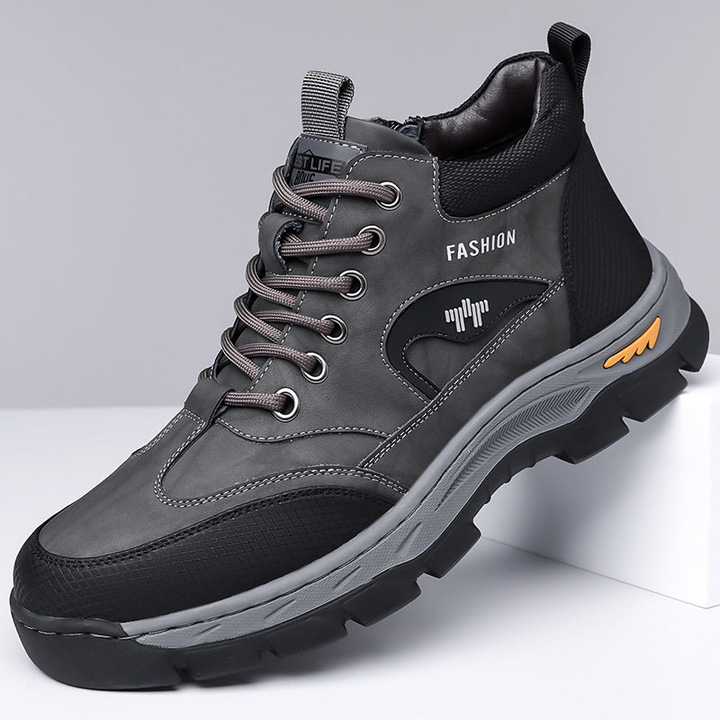 欧洲站棉鞋男运动户外工装鞋防滑耐磨旅游鞋加棉加厚登山鞋男士雪