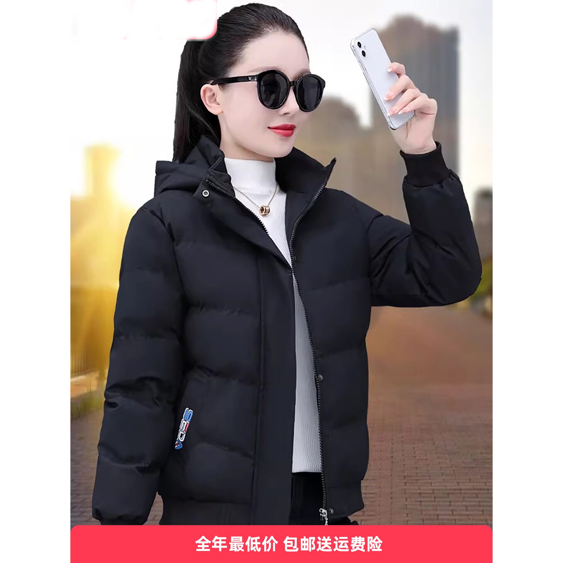 欧洲站羽绒棉服女款冬季短款外套年新款妈妈加绒加厚棉袄小个子棉