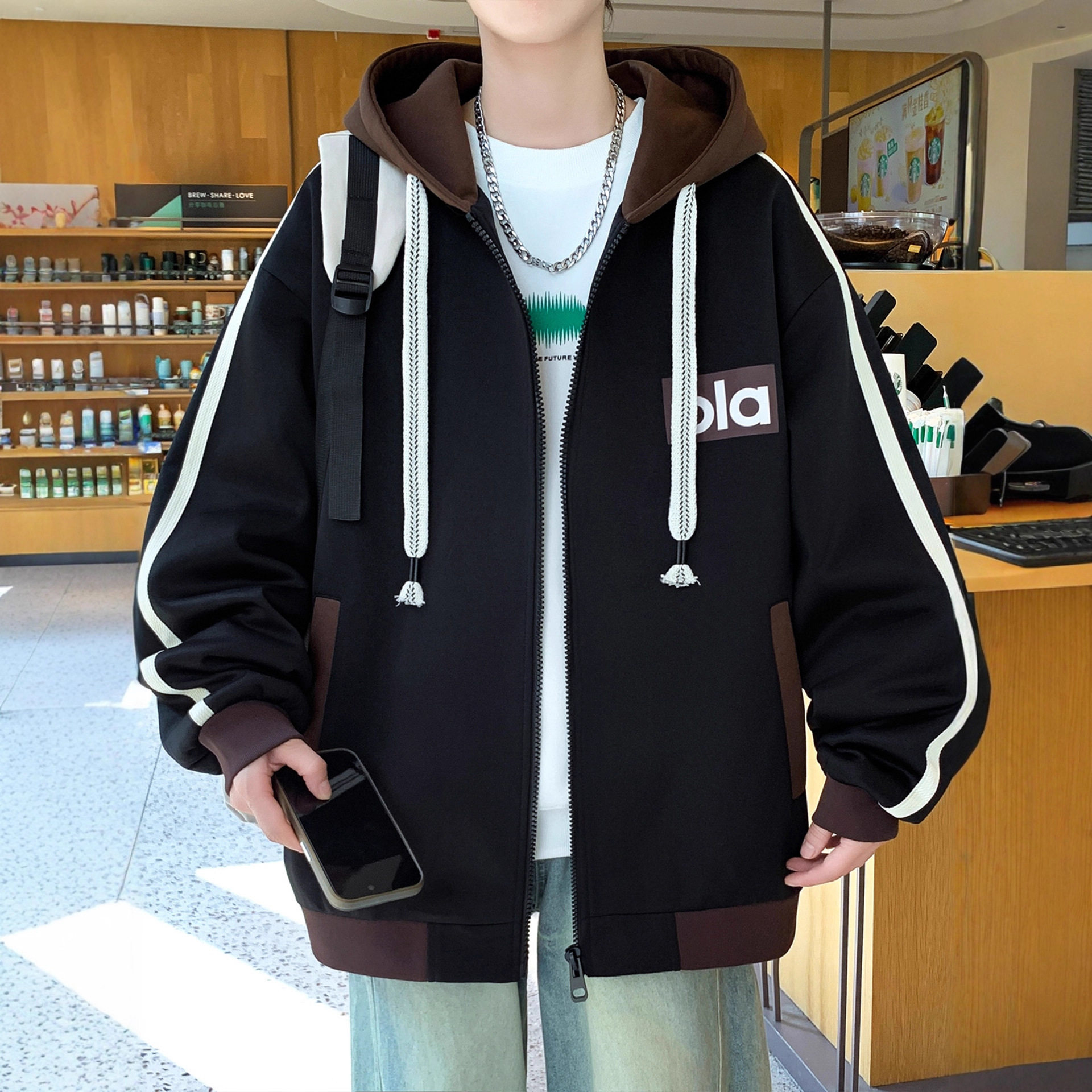 德国季棒球服外套男新款初中高中学生青少年大童男装夹克上衣