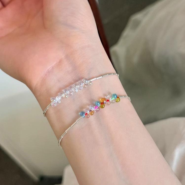 撤柜甜美简约民族风水晶流苏手链女小众百搭高级感轻奢设计感手饰