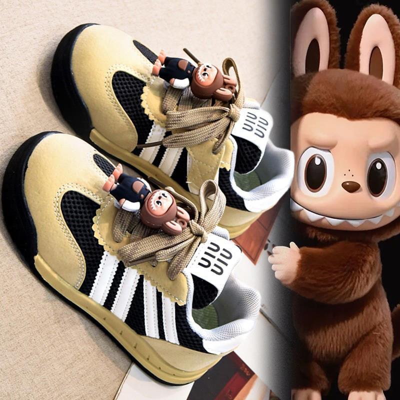 今年新品拉布布男童女童运动鞋新款季网面透气儿童德训板鞋休闲学