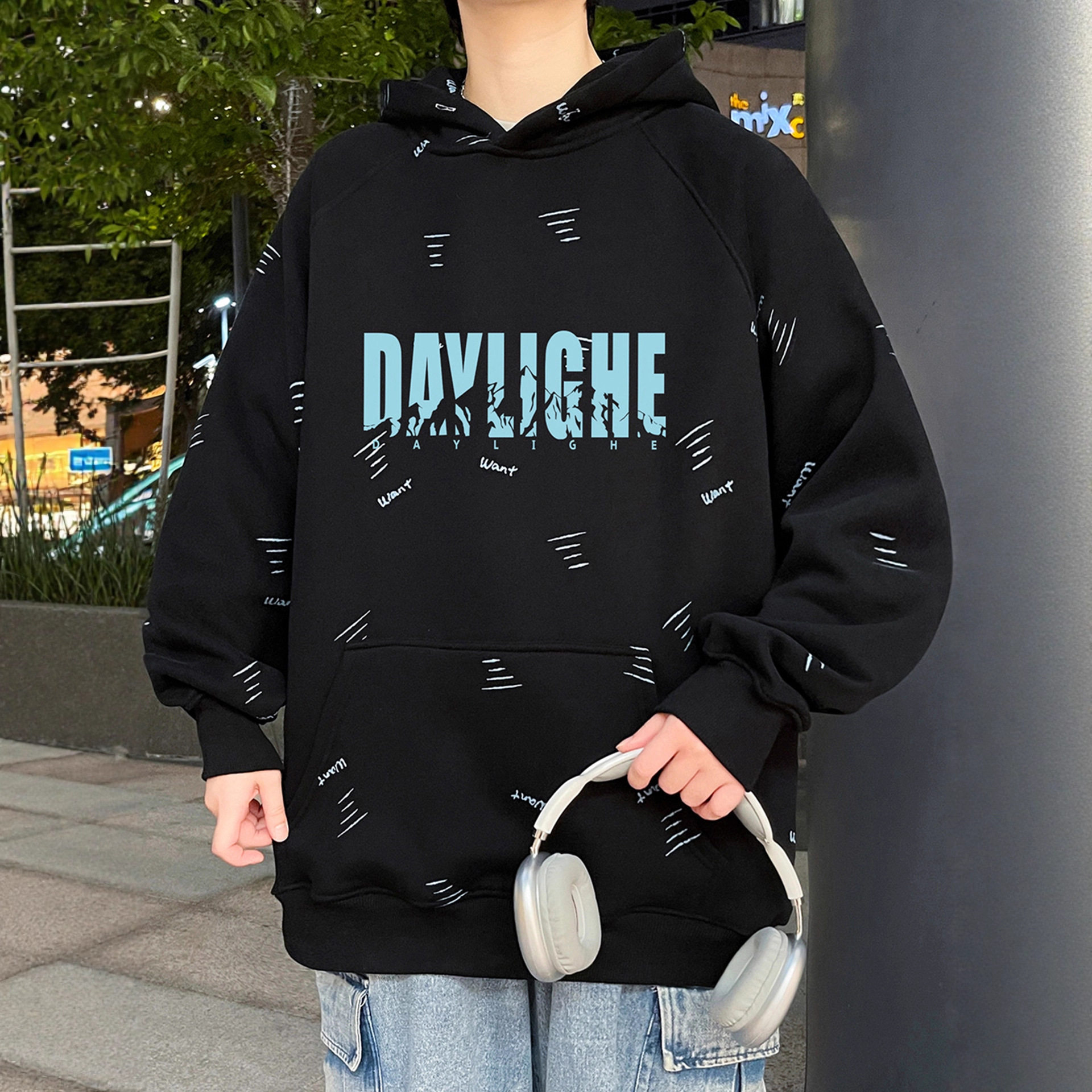 德国款潮牌连帽卫衣男孩初中学生岁青少年外套大童装上衣