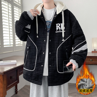 德国冬季棉衣外套男孩高中初中学生加绒加厚夹克青少年大童冬装褂