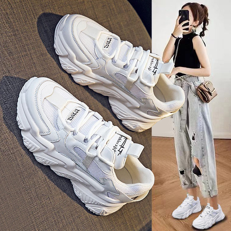 新品断码老爹鞋女季新款网面休闲鞋ins潮百搭鞋子透气韩版原宿鞋