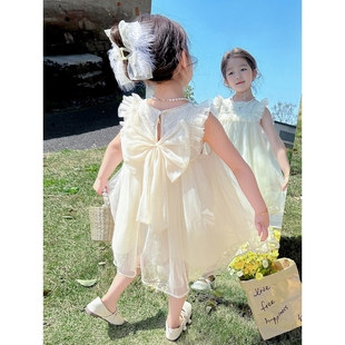 蝴蝶結(jié)小童連衣裙一件六一表演服網(wǎng)紅 新款 新品 可愛女童2025年夏款