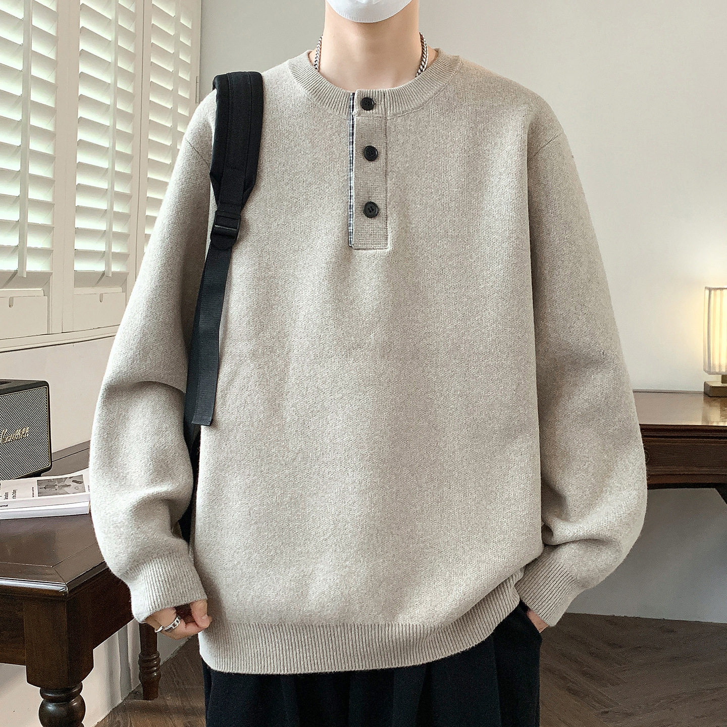 香港撤柜青少年冬季毛衣男孩初中高中学生加厚保暖上衣服大童针织