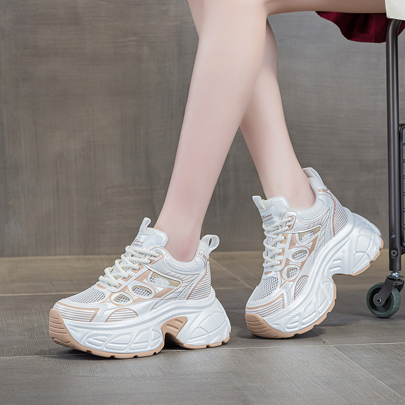 香港撤柜悬空底老爹鞋女季新款网面松糕厚底休闲透气运动鞋子ins