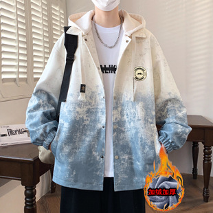 德国冬季连帽外套男孩高中初中学生加绒加厚夹克青少年大童冬装棉