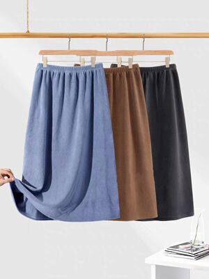 加厚德绒保暖半身裙中长款宽松家居睡裙可外穿秋冬休闲大码300斤