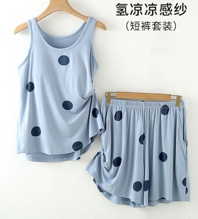 大码300斤女装夏季新款家居服吊带背心短裤套装宽松性感休闲睡衣