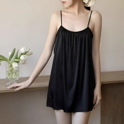 纯欲风性感吊带睡裙女夏季冰丝裸睡凉爽网红爆款家居服大码300斤