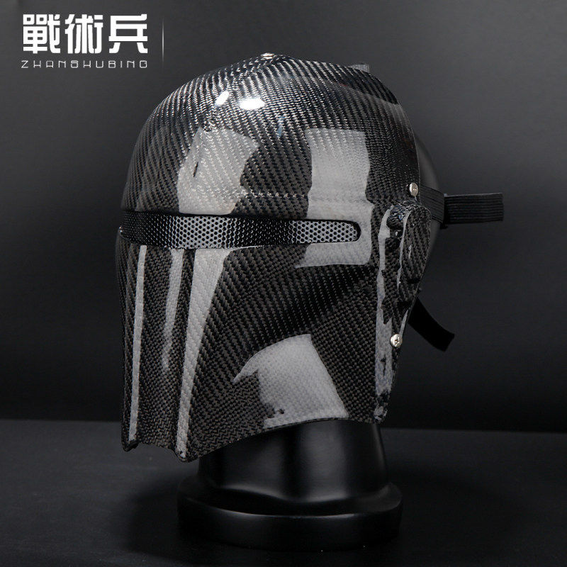 战术兵碳纤维面具真碳布
