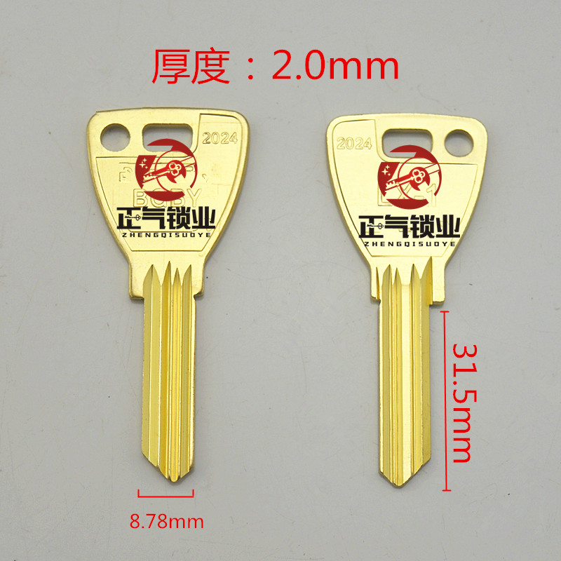 〖ZQ3888〗适用欧洲 美国 LX-1多槽 双孔手柄 电子门锁钥匙胚子