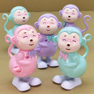 上链弦发条儿童玩具跳跳长尾猴仿真动物婴幼儿益智学爬启蒙互动