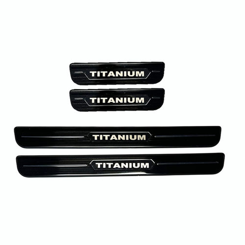 适用福特TITANIUM门槛条不锈钢车门迎宾脚踏板保护贴内饰改装件