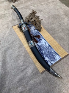 户撒手工锻打 阿昌族刀 龙骨一体蒙古弯刀收藏送礼未开刃