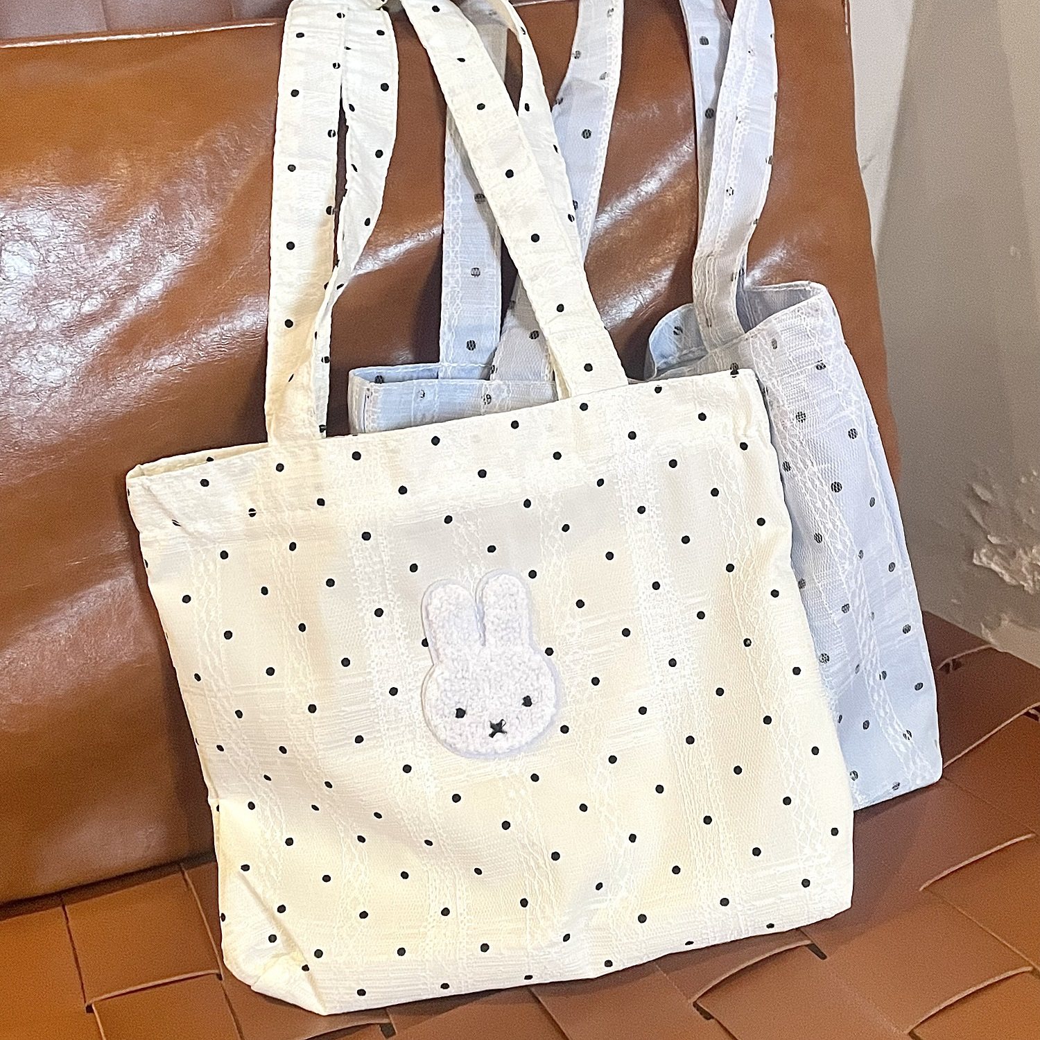 2025新款米菲兔波点手提包大容量饭盒包休闲托特包通勤腋下包精致,箱包皮具/热销女包/男包,小方包,淘宝优惠券,粉丝福利购,淘宝优惠卷