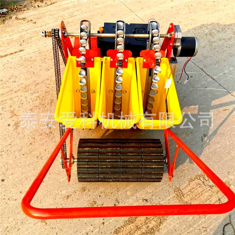 大蒜播种机栽蒜机多行电动手推大蒜播种机株距行距可调济宁适用