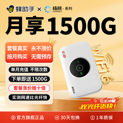 蜂助手网络2025新款随身WIFI无线网络移动WIFI无限速4g流量全网通大电池免插卡官方正品智能车载租房便携式