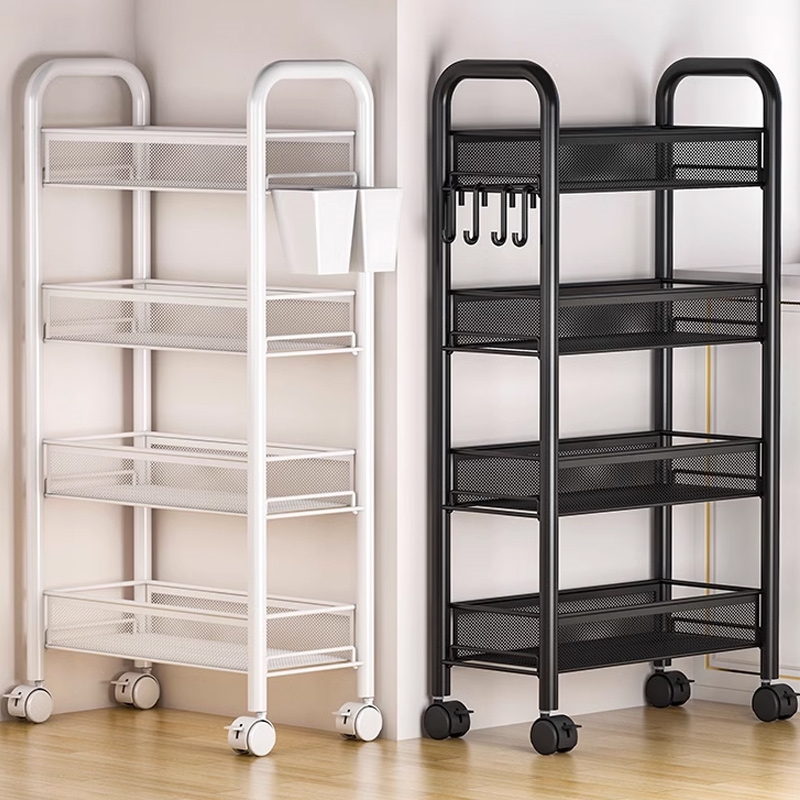 零食架子置物架客厅高颜值收纳架可移动宿舍桌下落地小型书柜架子