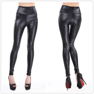 皮裤 9602 高腰亚光仿皮高弹打底裤 欧美专柜彩色大码 leggings 春装