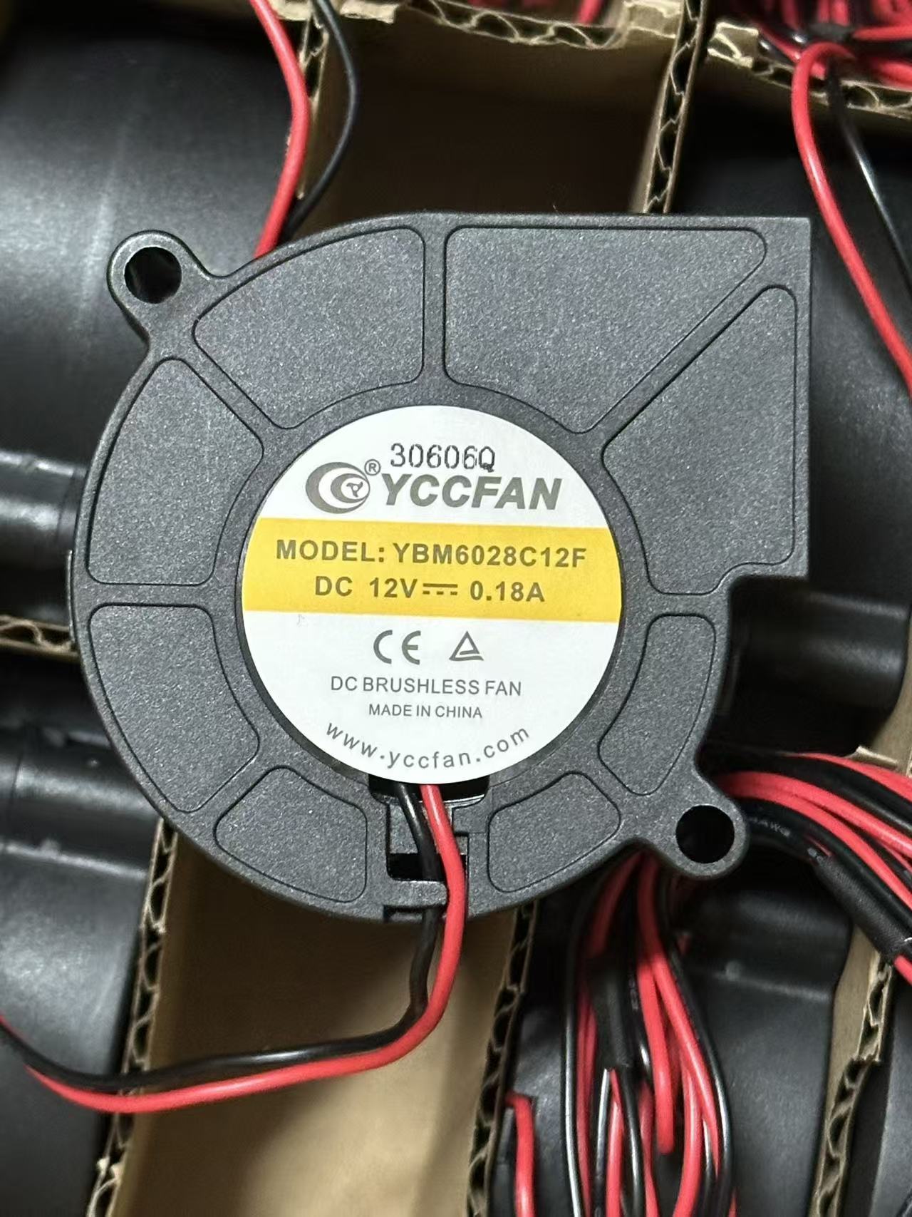 YCCFAN YBM6028C12F直流无刷鼓风机 12V电压 0.18A电流涡轮风扇