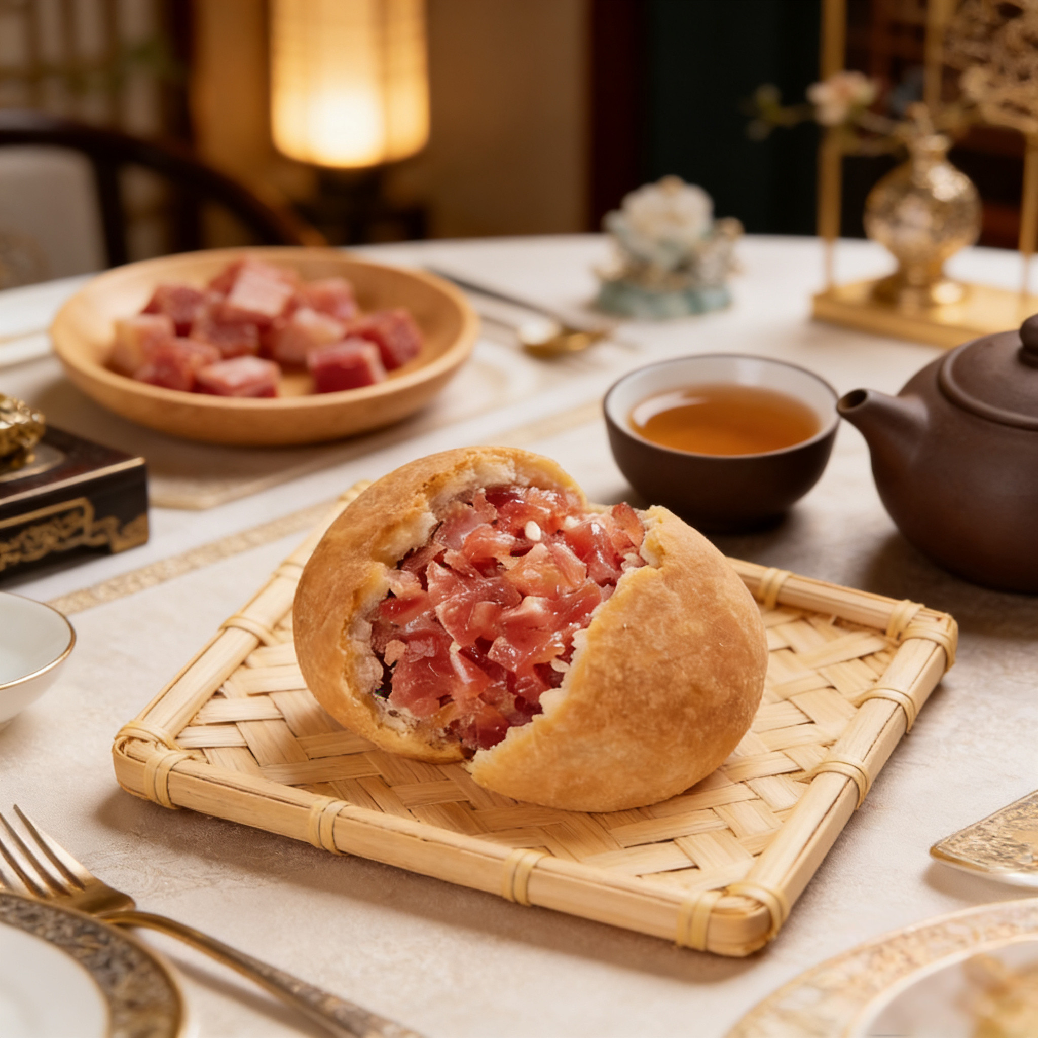 云腿月饼云南特产火腿月饼滇式传统酥皮蛋黄月饼散装中秋节