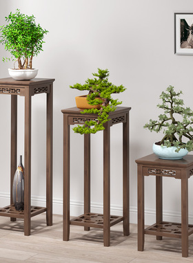 花架子客厅落地式置物装饰花盆架室内边角花几阳台盆景支架竹木质