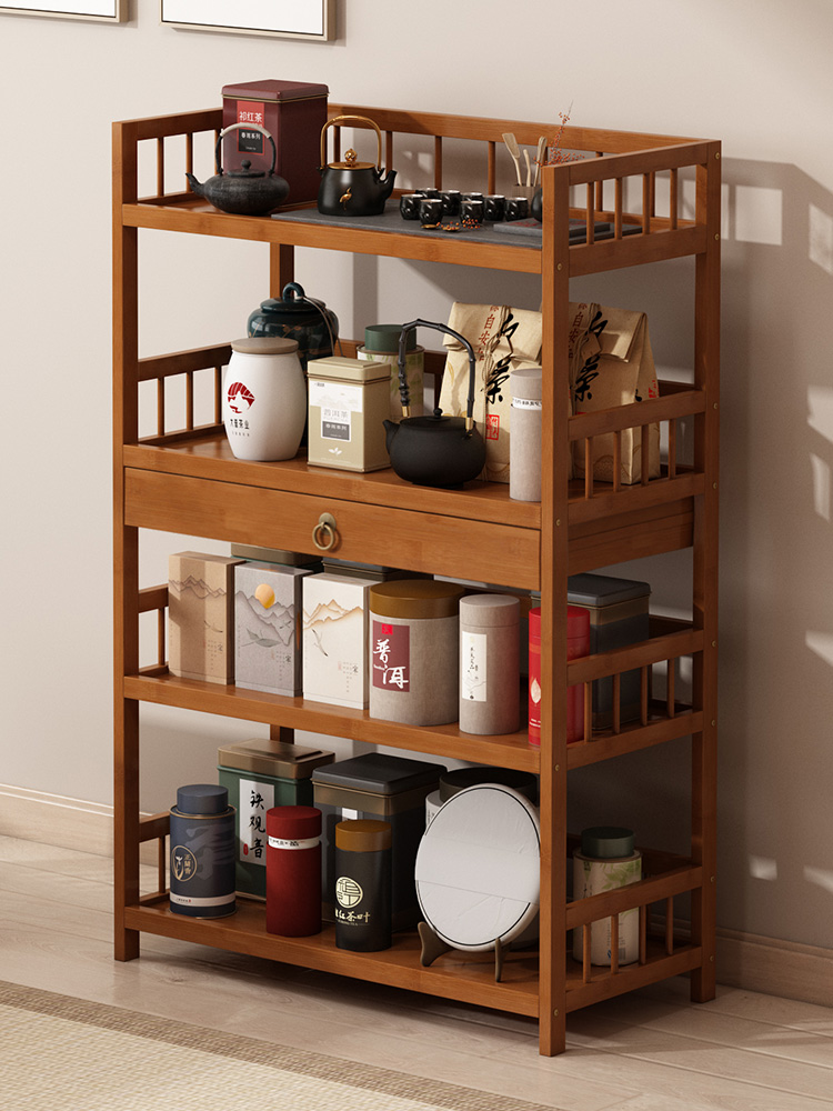 家用茶水架置物架子楠竹多层茶叶茶具收纳储物架烧水泡茶台茶柜架