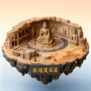 【敦煌】金属浮雕3d立体冰箱贴旅游打卡地莫高窟文创创意伴手礼物