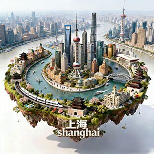 上海金属浮雕立体磁吸冰箱贴文旅文创伴手礼物旅游景点景区装饰品