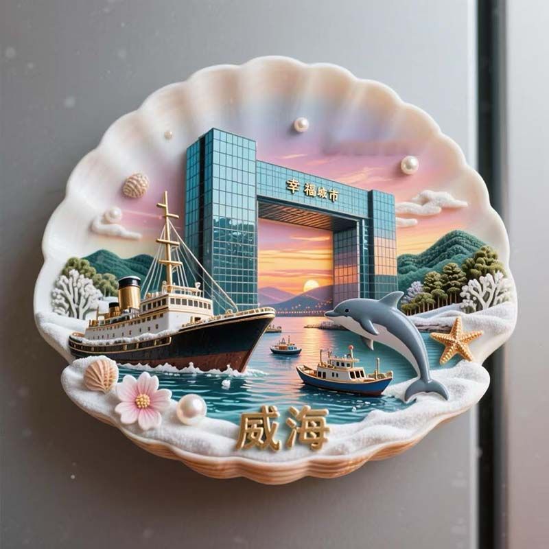 【威海】景点金属立体浮雕冰箱贴旅游纪念品文创礼物伴手礼装饰贴