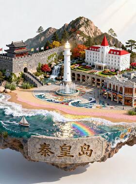 【秦皇岛】金属浮雕立体冰箱贴山海关长城灯塔旅游海岸文创纪念品