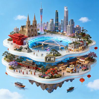 广州金属浮雕立体冰箱贴广东文旅文创伴手礼物旅游景点景区装饰品